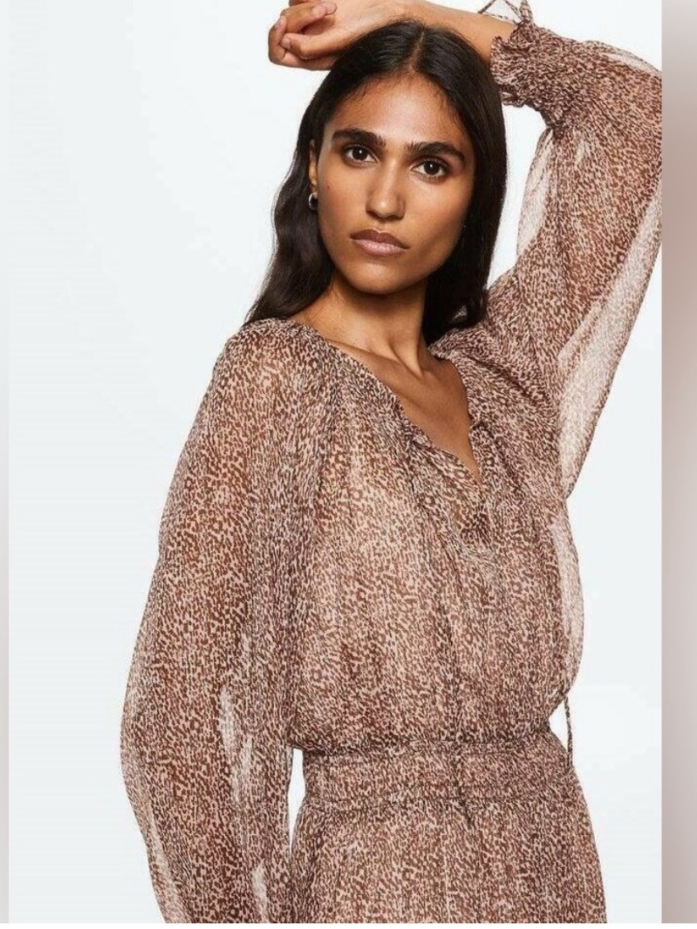 MNG Lagoon Women’s Animal Print Maxi Long Sleeve Dress Size 2 - Picture 3 of 9